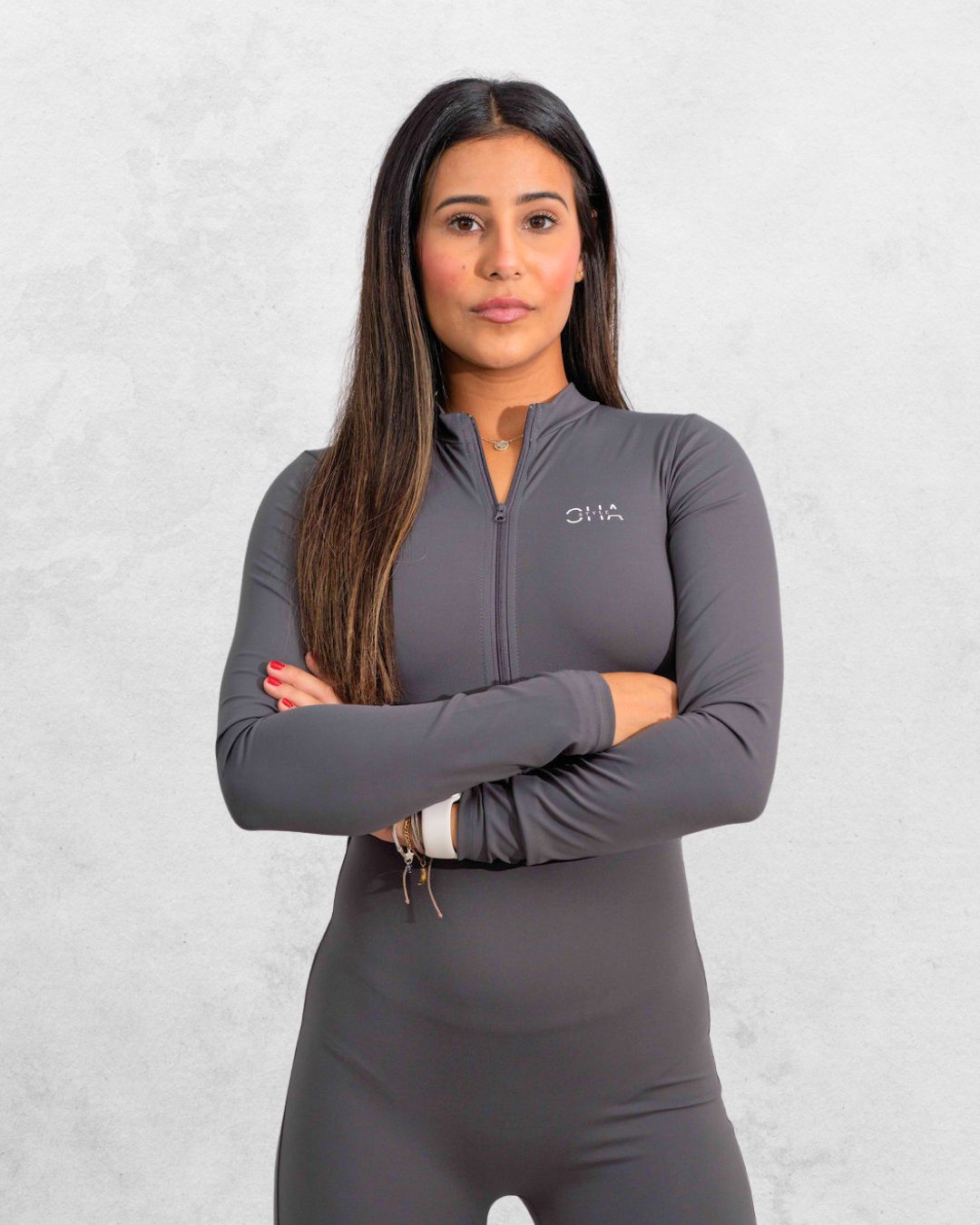 Force Bodysuits long sleeve v neck (YSKF-6649)